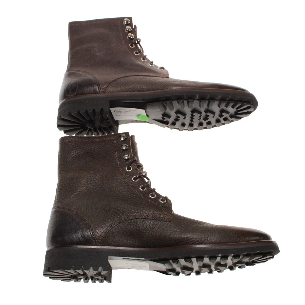 Di Bianco NWD Lace Up Boots Size 42 (US 9) in Brown Leather Made in Italy